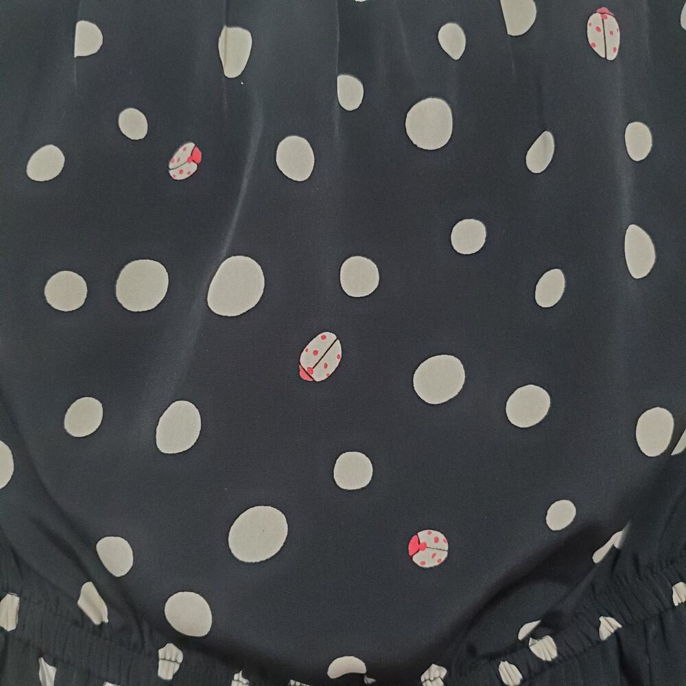 Audrey Strapless Ladybug Dress Black High Low Faux Wrap Cute Women's Size Small - Picture 4 of 7